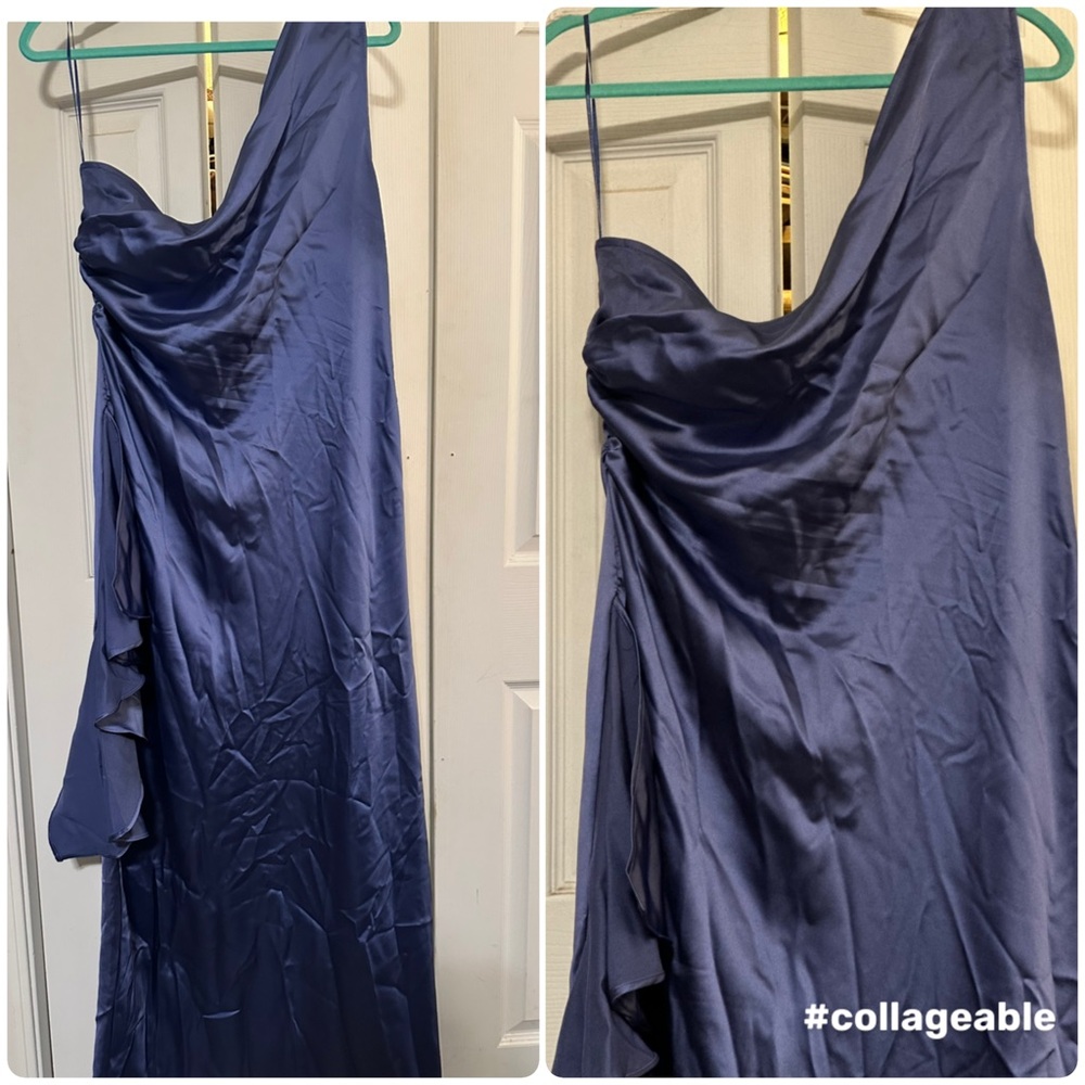 Elegant purple Blue Satin Gown